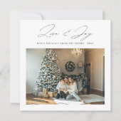 Script Love & Joy Modern Family Kerstfoto Feestdagenkaart (Voorkant)