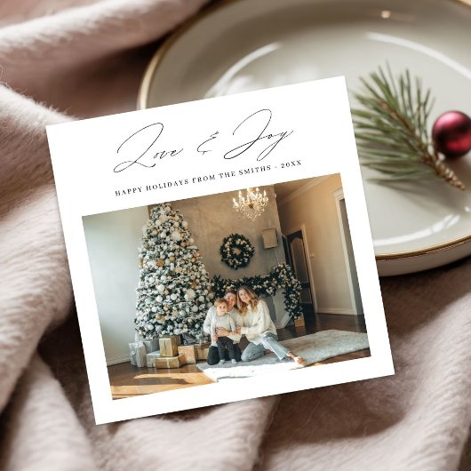 Script Love & Joy Modern Family Kerstfoto Feestdagenkaart