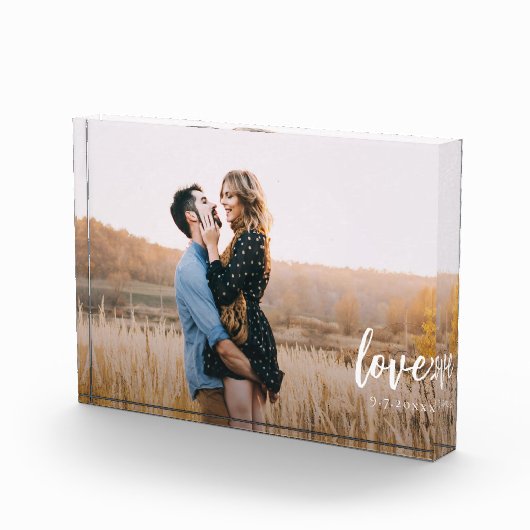 Script Love Personalized Couples Fotoblokken (Rechts)