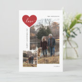 Script Love Pet Rustic Family Dog Photo Valentijn Feestdagenkaart (Staand voorkant)
