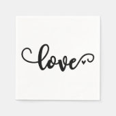 Script love servetten, zwart lettertype servet (Voorkant)