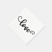 Script love servetten, zwart lettertype servet (Hoek)