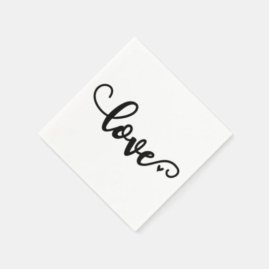 Script love servetten, zwart lettertype servet (Hoek)