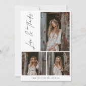 Script Love & Thanks 4 Foto Bruidsbruiloft Bedankkaart (Voorkant)