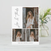 Script Love & Thanks 4 Foto Bruidsbruiloft Bedankkaart (Staand voorkant)