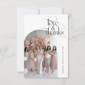 Script Love & Thanks Bruidsboog foto Bedankkaart (Voorkant)