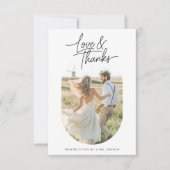 Script Love & Thanks Capsule Fotografie Bruidspaar Bedankkaart (Voorkant)