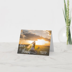 Script LOVE & THANKS trouwbriefkaart FOTO Bedankkaart
