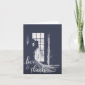Script LOVE & THANKS trouwkaart met foto Bedankkaart (Voorkant)
