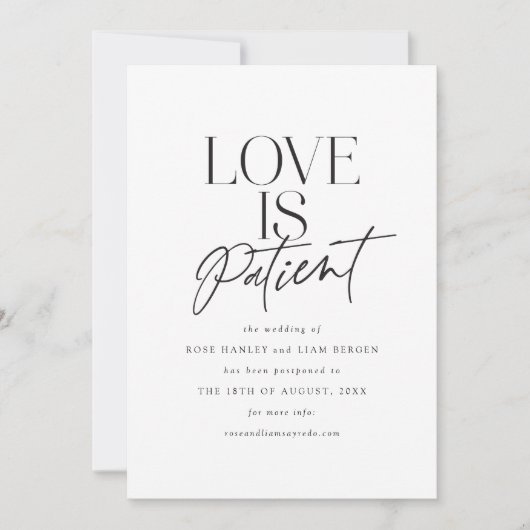 Script Love Trouwdatum Verplaatsen Nieuwe Datum Aankondiging (Voorkant)