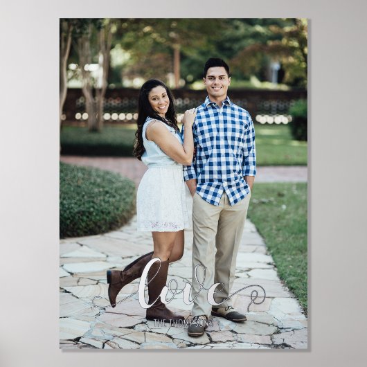 Script Love Vertical Portret Folie Afdrukken (Voorkant)