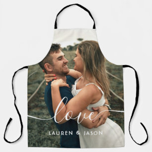 Script Love Wedding Photo Apron Schort
