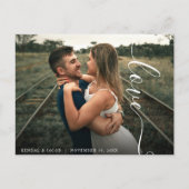 Script Love Wedding Photo Briefkaart (Voorkant)