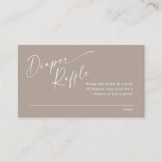 Script Luier Raffle Neutraal Baby shower Informatiekaartje (Voorkant)