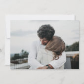 Script magenta en witte trouwfoto's voor minder ga aankondiging (Achterkant)