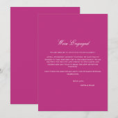 Script Magenta Verloving Announcement Kaart (Voorkant / Achterkant)