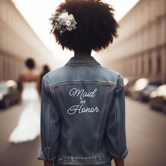 Script Maid of Honor Denim Jacket