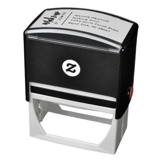Script Make-up Studio Naam Adres Zelfinktende Stempel (Product)