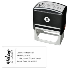 Script Make-up Studio Naam Adres Zelfinktende Stempel