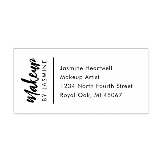 Script Make-up Studio Naam Adres Zelfinktende Stempel (Design)