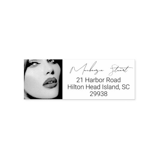 Script Make-up Studio Naam Retouradres Foto Zelfinktende Stempel (Design)