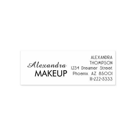 Script Make-up Studio Naam Retouradres Telefoon Se Zelfinktende Stempel (Design)