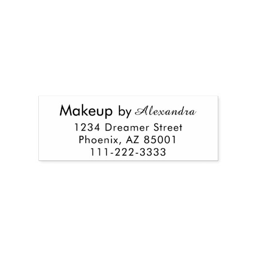 Script Make-up Studio Naam Retouradres Telefoon Zelfinktende Stempel (Design)