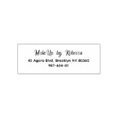 Script Make-up Studio Naam Retouradres Telefoon Zelfinktende Stempel (Design)