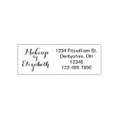 Script Make-up Studio Naam Retouradres Telefoon Zelfinktende Stempel (Design)