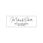 Script Make-up Studio Naam Retouradres Telefoon Zelfinktende Stempel (Design)