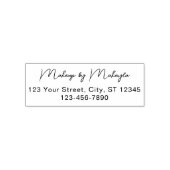 Script Make-up Studio Naam Retouradres Telefoon Zelfinktende Stempel (Design)