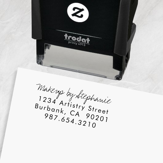 Script Make-up Studio Naam Retouradres Telefoon Zelfinktende Stempel