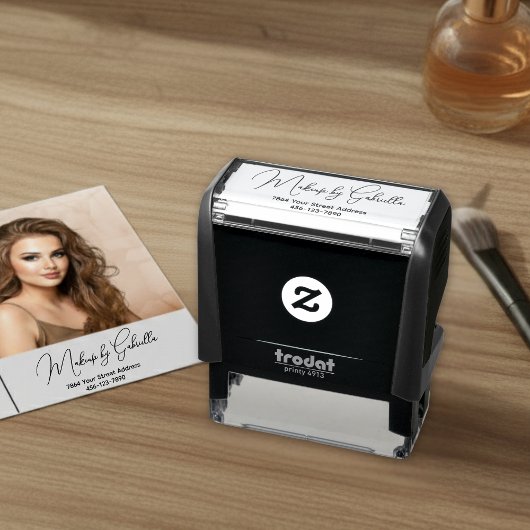 Script Make-up Studio Naam Retouradres Telefoon Zelfinktende Stempel