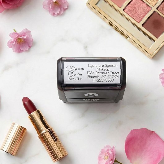Script Make-up Studio Naam Retouradres Telefoon Zelfinktende Stempel