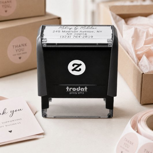 Script Make-up Studio Naam Retouradres Telefoon Zelfinktende Stempel