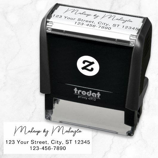 Script Make-up Studio Naam Retouradres Telefoon Zelfinktende Stempel