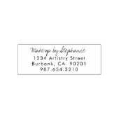 Script Make-up Studio Naam Retouradres Telefoon Zelfinktende Stempel (Design)