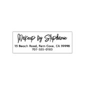 Script Make-up Studio Naam Retouradres Telefoon Zelfinktende Stempel (Design)
