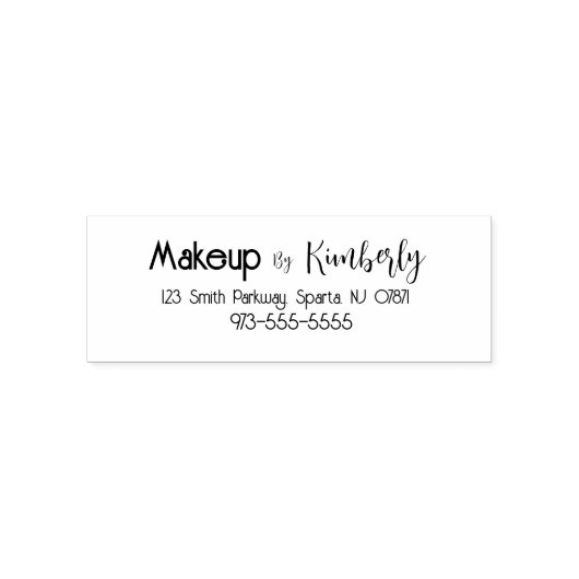 Script Make-up Studio Naam Retouradres Zelfinktende Stempel (Design)