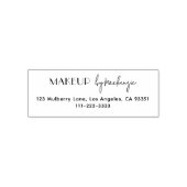 Script Makeup Salon Return Address Phone Zelfinktende Stempel (Design)