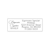 Script Makeup Studio Name Return Address Phone Zelfinktende Stempel (Design)