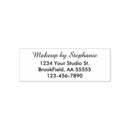 Script Makeup Studio Name Return Address Phone Zelfinktende Stempel