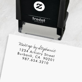 Script Makeup Studio Name Return Address Phone Zelfinktende Stempel
