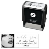 Script Makeup Studio Name Return Address Photo Zelfinktende Stempel (In situ)
