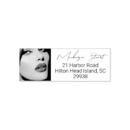 Script Makeup Studio Name Return Address Photo Zelfinktende Stempel