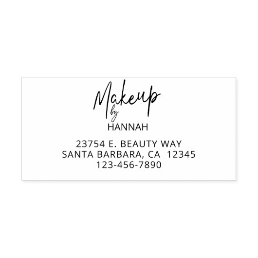 Script Makeup Studio Name Return Address Zelfinktende Stempel (Design)