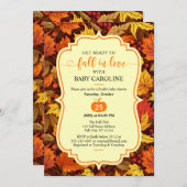 Script Maple verlaat Herfst Baby shower Kaart (Voorkant / Achterkant)