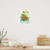 Script Matthew 7:7 Bijbelse Zinnia Flowers Poster (Keuken)
