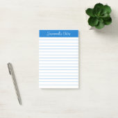 Script Medium Blauw Gelinieerd Gepersonaliseerd Post-it® Notes (Kantoor)