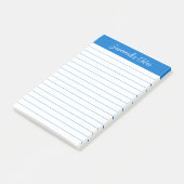 Script Medium Blauw Gelinieerd Gepersonaliseerd Post-it® Notes (Schuin)